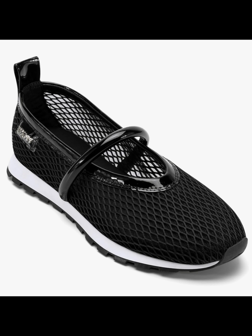 DKNY Faramir 2 Ballerina Mesh Mary Jane Black Slip On Sneaker Womens Size 7